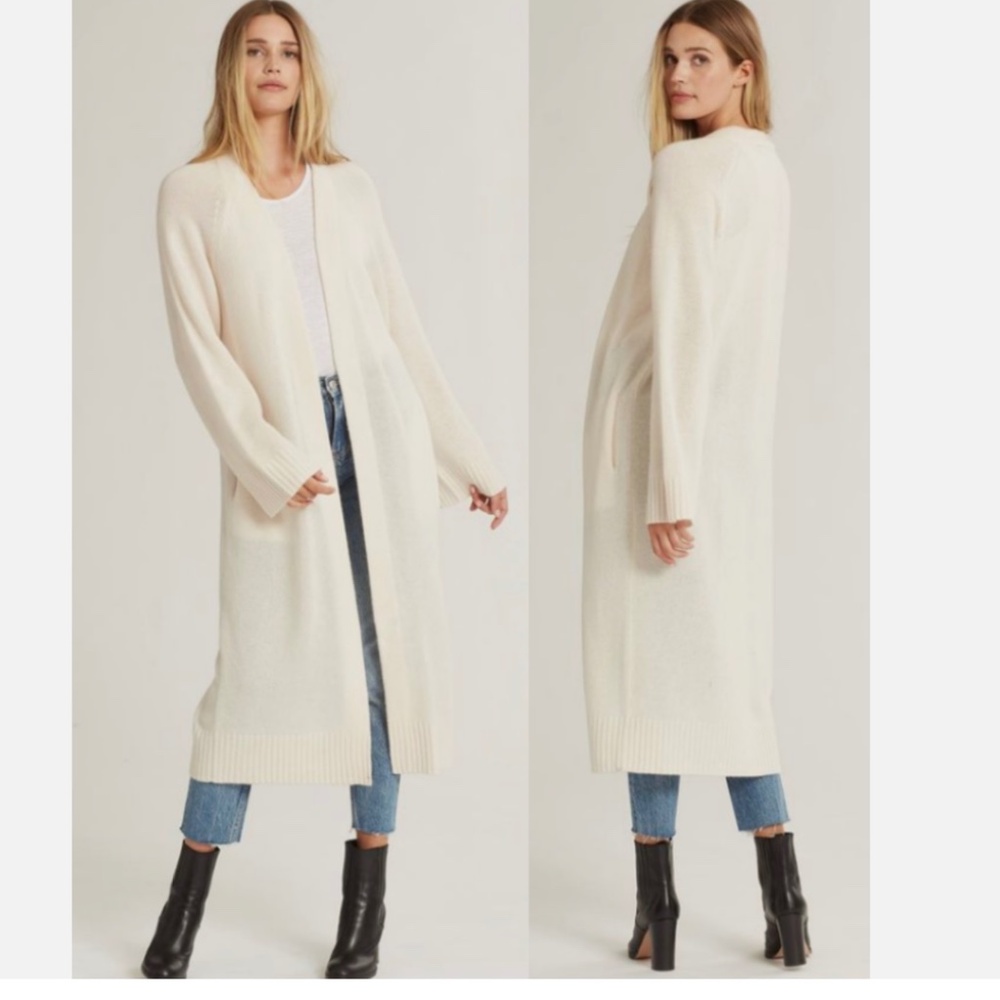 Naked Cashmere Makena Longline Ecru White Cashmere Cardigan, Size M - Picture 15 of 16